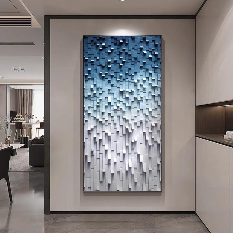 门抽象立体感玄RYV关过装饰画现轻奢楼梯间正对壁画咖代色走廊道