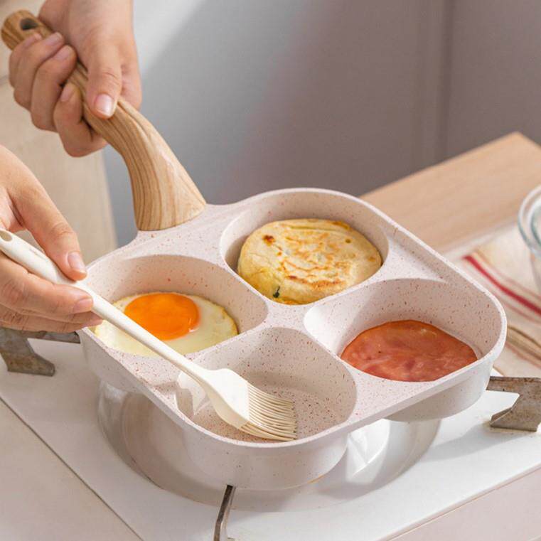 煎蛋锅麦饭石平底锅不粘锅家用四孔锅迷你早餐锅煎蛋神器汉堡锅