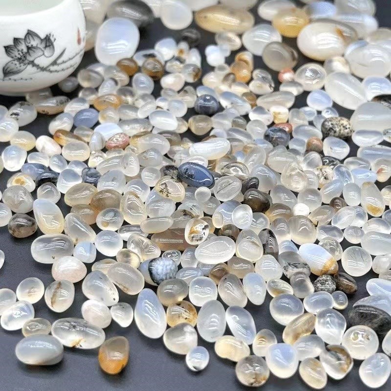 天然海洋玉髓玛瑙鹅卵石养鱼缸底砂石装饰园M艺多肉花盆景铺面石