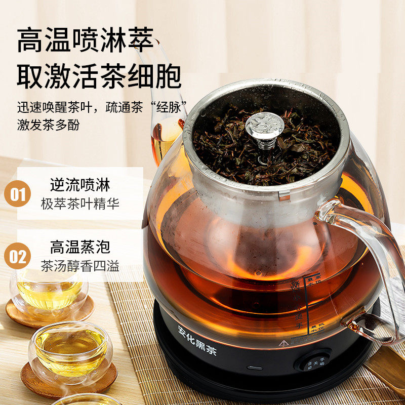黑茶煮茶器蒸f汽电热煮茶壶过滤全自动透明玻璃烧水壶电热壶花茶