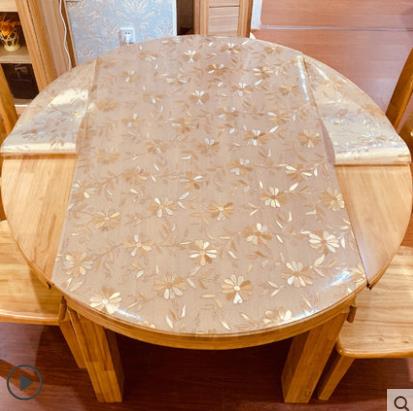 86*138圆桌伸缩折叠椭圆形餐桌垫桌布透明胶垫pvcW软玻璃垫防水油