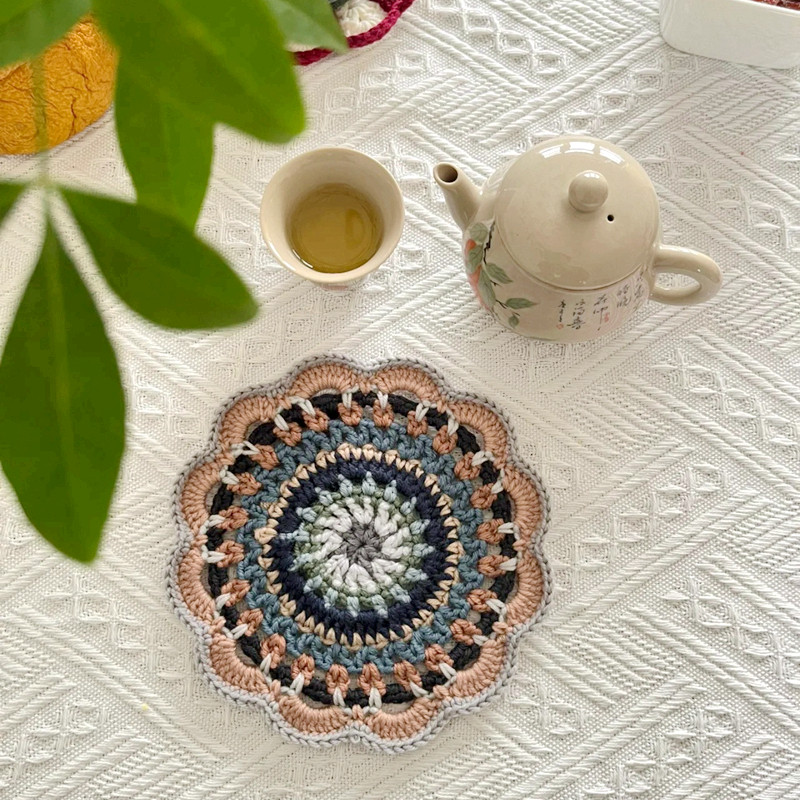 diy手工杯垫敦煌配色钩针毛线编织材料包曼陀P罗隔热垫飞天国潮风,服饰配件/皮带/帽子/围巾,DIY编织材料包,淘宝优惠券,粉丝福利购,淘宝优惠卷