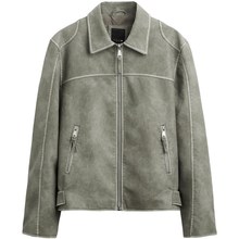 柜699!秋冬男装翻领水洗复古仿皮修身机车皮衣外套男5Q070330 802