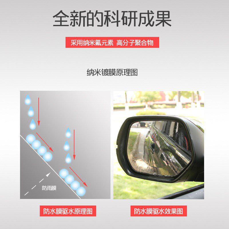 后视镜防雨膜贴膜倒车镜子反光汽车神器防水防雨水V玻璃防雾下雨