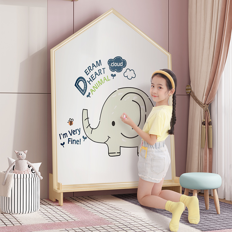 喜彬儿童画板家用双面磁性支架式白板涂鸦色可擦写字板.宝宝小黑