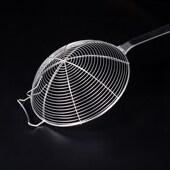 不锈钢一体漏勺加固内线带钩版 大号线漏牛肉火锅勺笊Z篱家用油炸