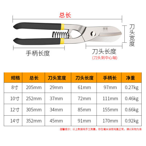 铁皮剪工业强力剪龙m骨剪航空剪铁丝剪子铝扣板钢丝铁皮专用剪刀
