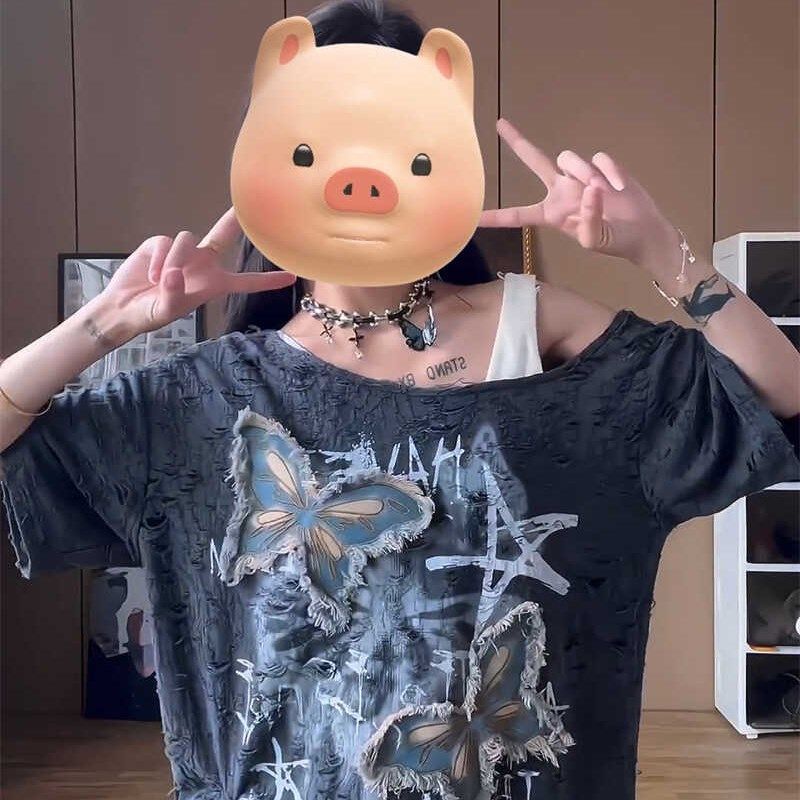 大码胖mm夏季下体m失踪不规则露肩抽绳宽松显瘦短袖T恤百搭上衣女,女装/女士精品,大码内搭,淘宝优惠券,粉丝福利购,淘宝优惠卷