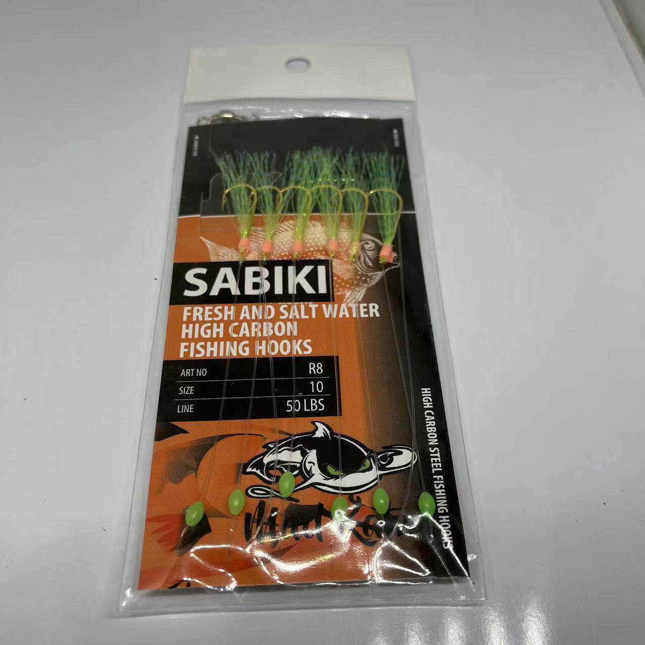 带须串钩鱼钩粉头夜光传统钓路亚日本钩成品渔具绑好八字环和线组