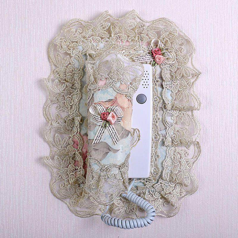 电话门铃套布艺对讲机室内机可视装饰贴防尘贴保护套家居