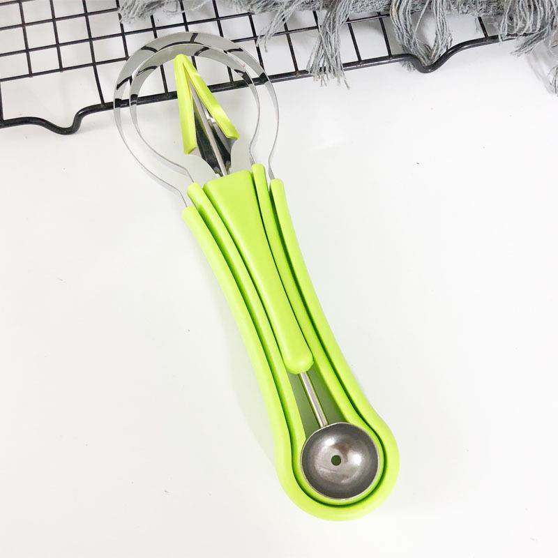 三合一水果挖球器哈密瓜取瓢器西瓜挖球勺水果去皮取肉雕花刀套装