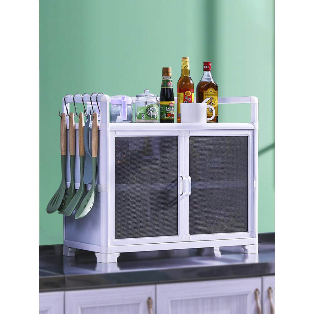 铝合金碗盘柜透气纱网厨房柜台面柜置物储物收纳柜简易整体橱柜餐