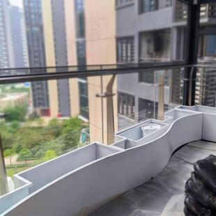 定制户外不锈钢花箱市政庭院隔断组合铁艺花盆铝合金种植箱长方形