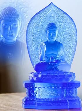 七药师琉璃背板药师佛光如来佛像摆件坛城居家佛堂桌面供奉摆设