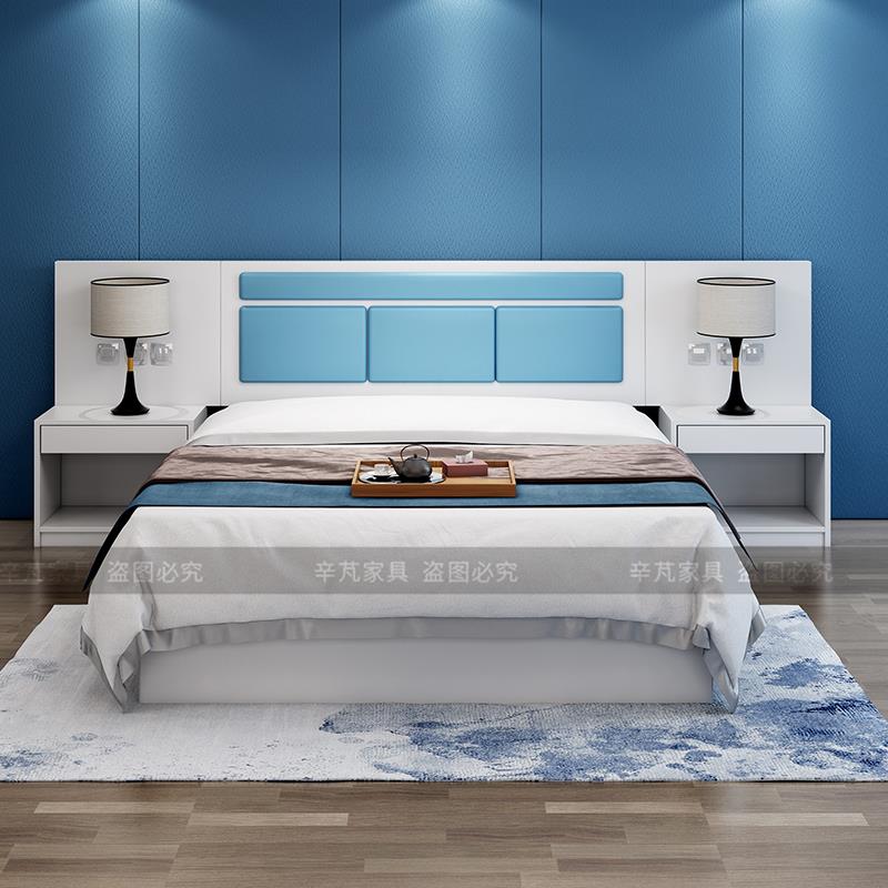 宾馆家俱床客房床公寓酒店双床简约现代酒店专用大床标间全套定制