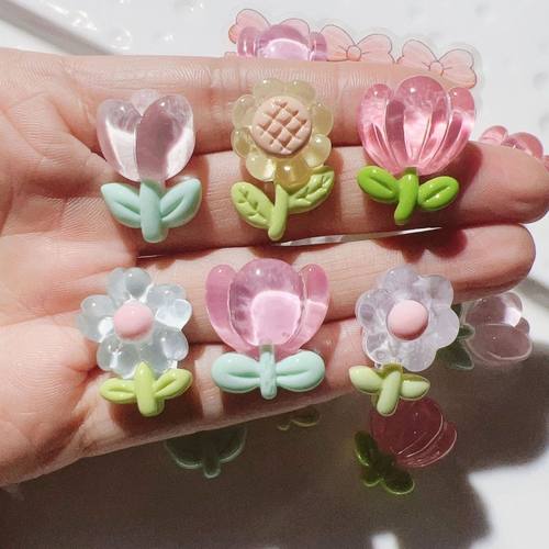 电动车半透小清新花朵装饰贴