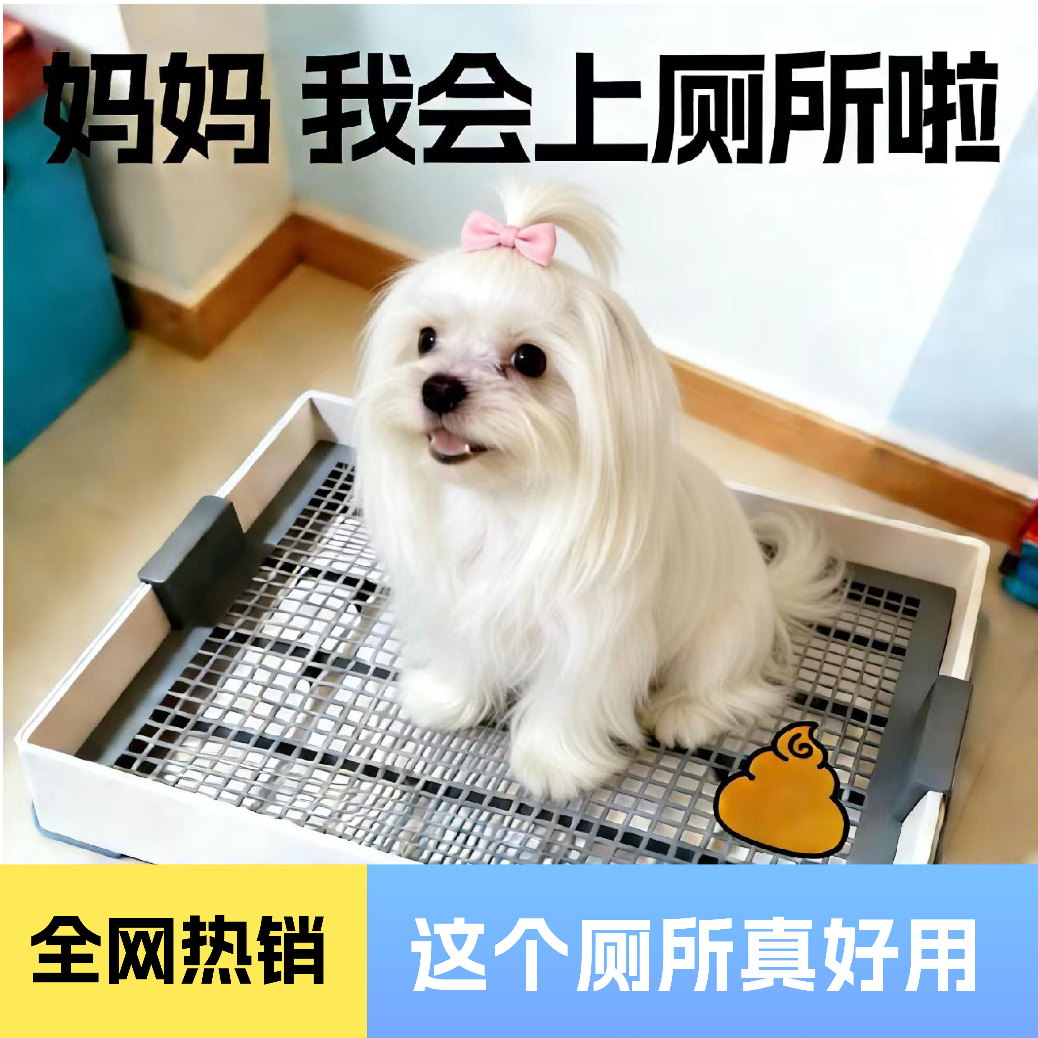 马尔济斯狗厕所小型犬平板式固定中型专用博美冲水防踩屎便盆尿盆