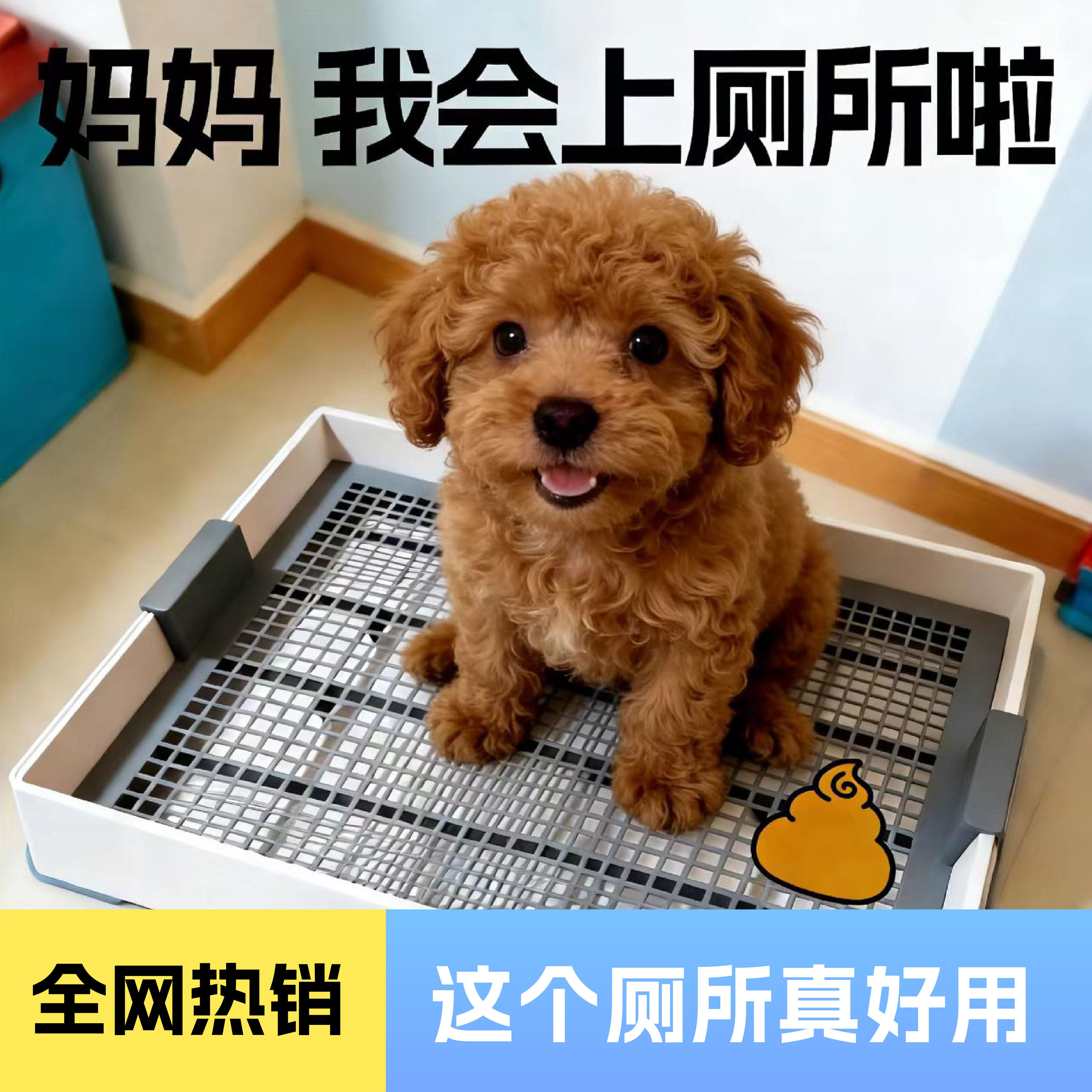 泰迪狗厕所小型犬平板式固定尿垫中型博美冲水防踩屎便盆尿盆专用