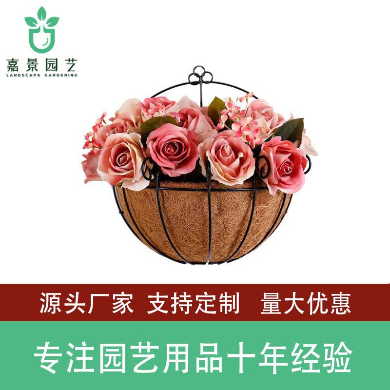 椰棕壁篮半壁花盆挂墙挂篮半圆花架悬挂花篮壁挂花盆田园风格