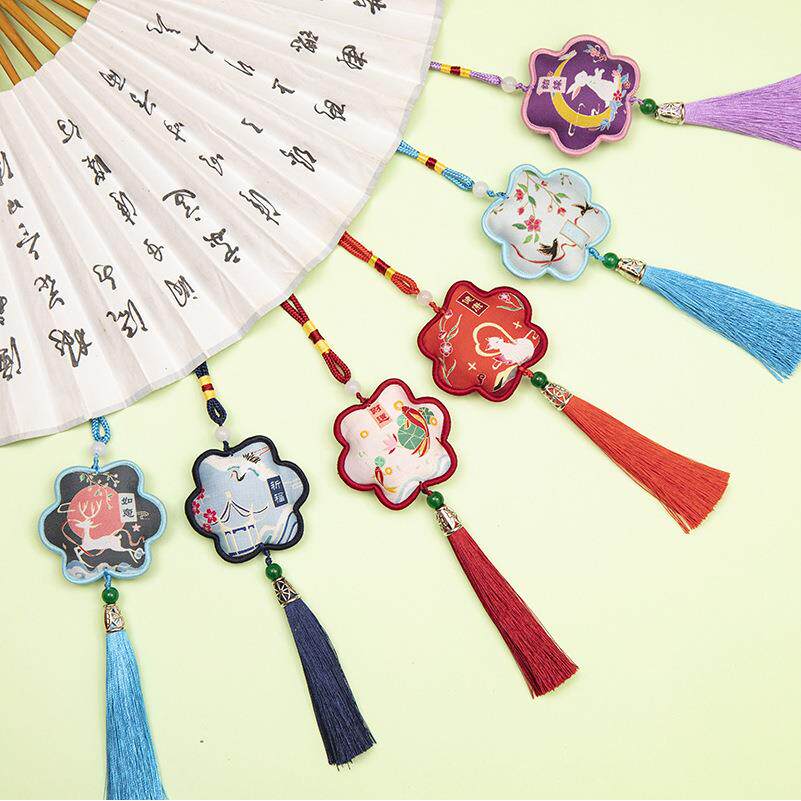 薰衣草香囊刺绣平安符香袋香包平安福禄古风汽车挂件随身小荷包