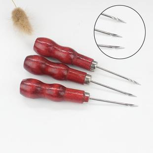 打孔木柄锥子钢针彩色锥子 千枚通单葫芦双葫芦千枚通DIY手工锥针