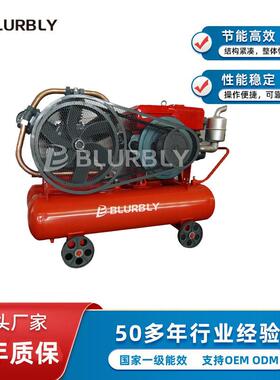 W3128 27hp 7bar 3缸喷漆柴油发动机矿用轮胎打气活塞机