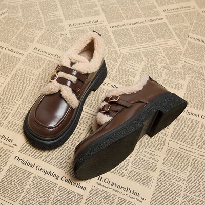 【原创设计】厚底冬季加绒棉鞋女