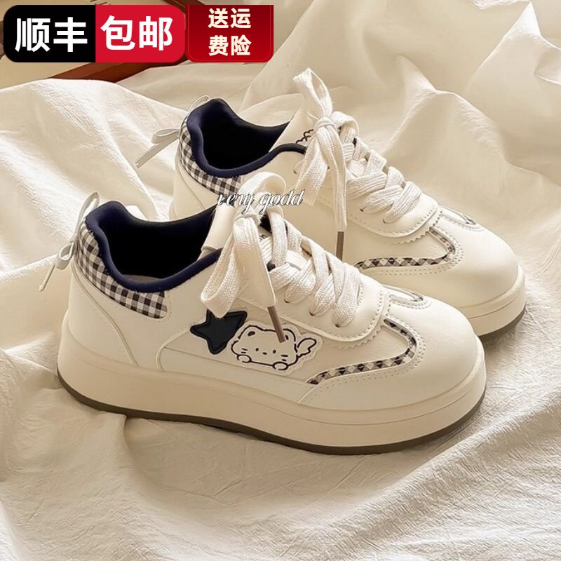 opkll秋季新款轻便百搭小白鞋女
