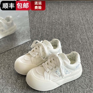 小白鞋女2025新款春秋韩系厚底百搭chic学生板鞋运动休闲小众鞋子