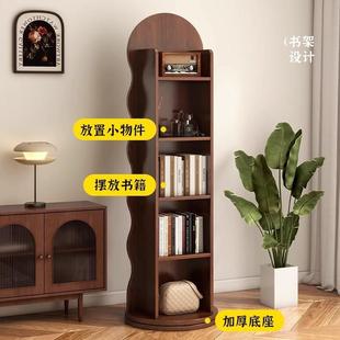 可移动全身落地镜家用杂志书架旋转储物试衣镜 波浪旋转穿衣镜立式