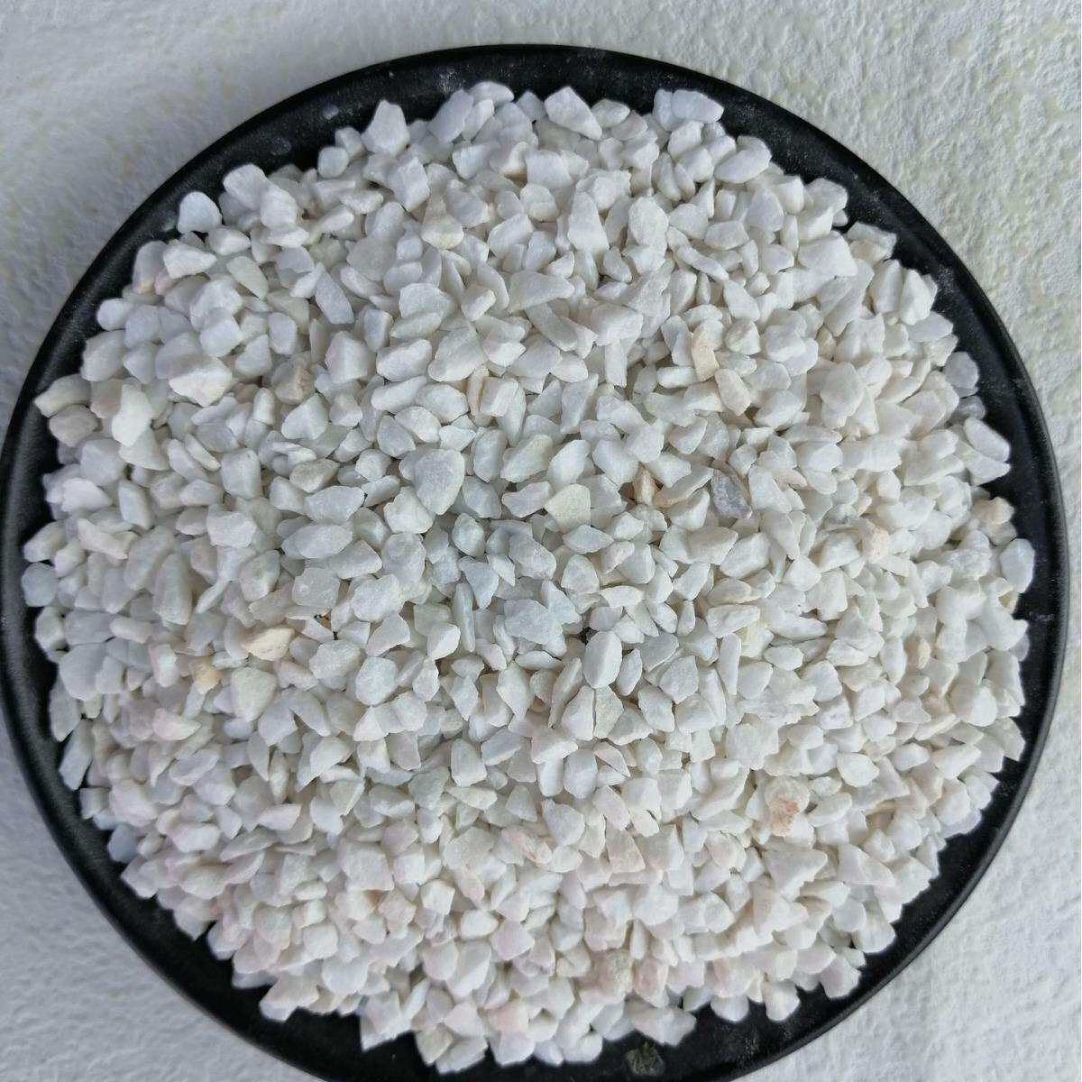 白色水磨石子 日式枯山水白石子 白色砾石 园林造景用白石米