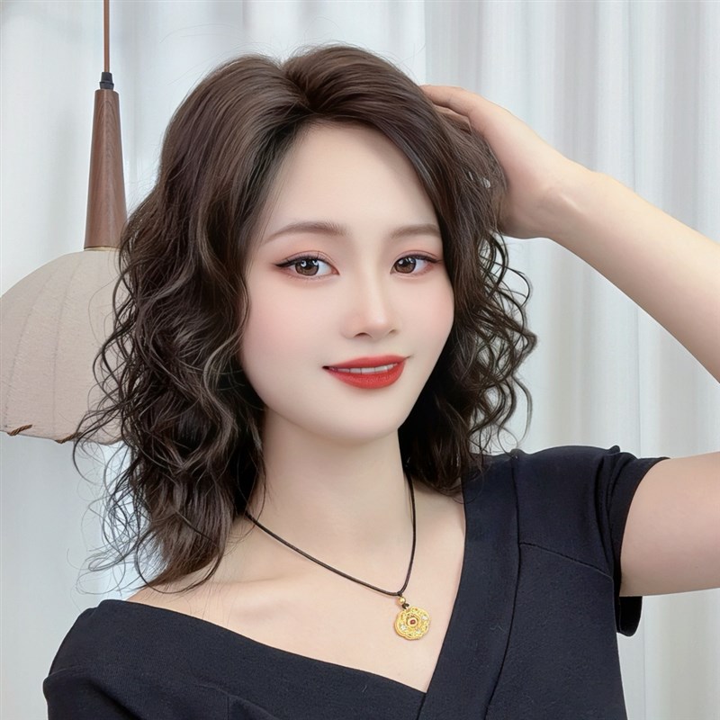 全真人发浏海假发女片头顶补发蓬松自然前额遮白发轻薄假发片浏海