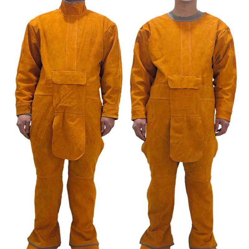 电焊防护服焊工工作服防烫牛皮焊工围裙焊接隔热防烫耐高温反穿衣