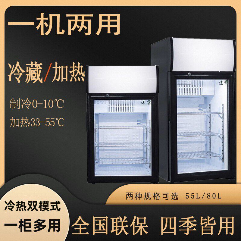 冷热两用立式展示柜家用牛奶饮料加热保温柜热饮柜小型冷藏柜商用