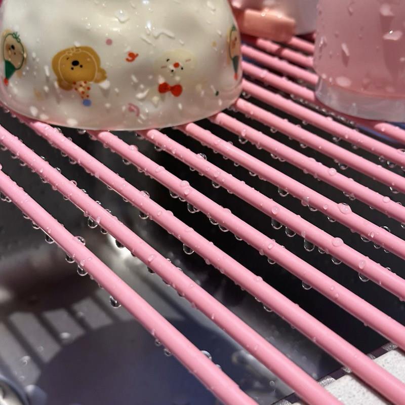 厨房水槽沥水架碗筷碟子抹布置物架水池窄边水杯多功能沥水帘