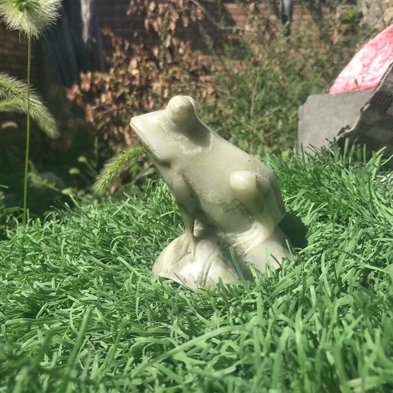 天然大理石手工石雕仿真青蛙喷泉鱼缸庭院草地造景摆件石头工艺品