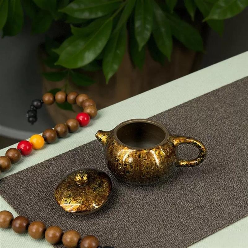大漆茶壶中式功夫茶具海陶瓷泡茶器高档特色纯手工艺生漆西施壶