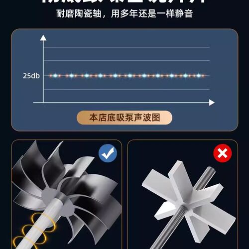 小型鱼缸静音潜水泵底吸泵低水位乌龟缸鱼池假山抽水循环泵低吸泵