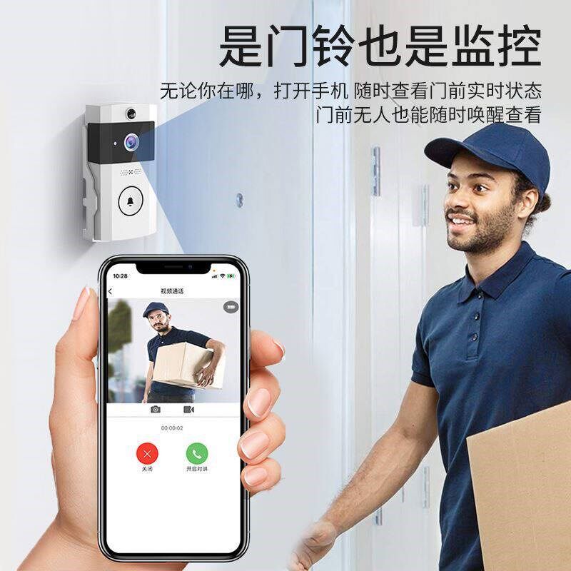 适用可视门铃智能猫眼摄像头家用充电无线防盗手机监控看门口