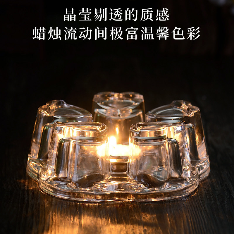 烛台耐热玻璃花茶壶加热保温底座茶具配件蜡烛温茶炉暖器煮茶心形