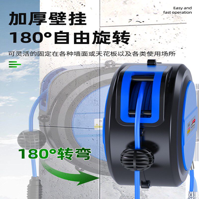 气鼓自动伸缩卷管器PU夹纱管空压机气泵高压气管软管12*8气动扳手