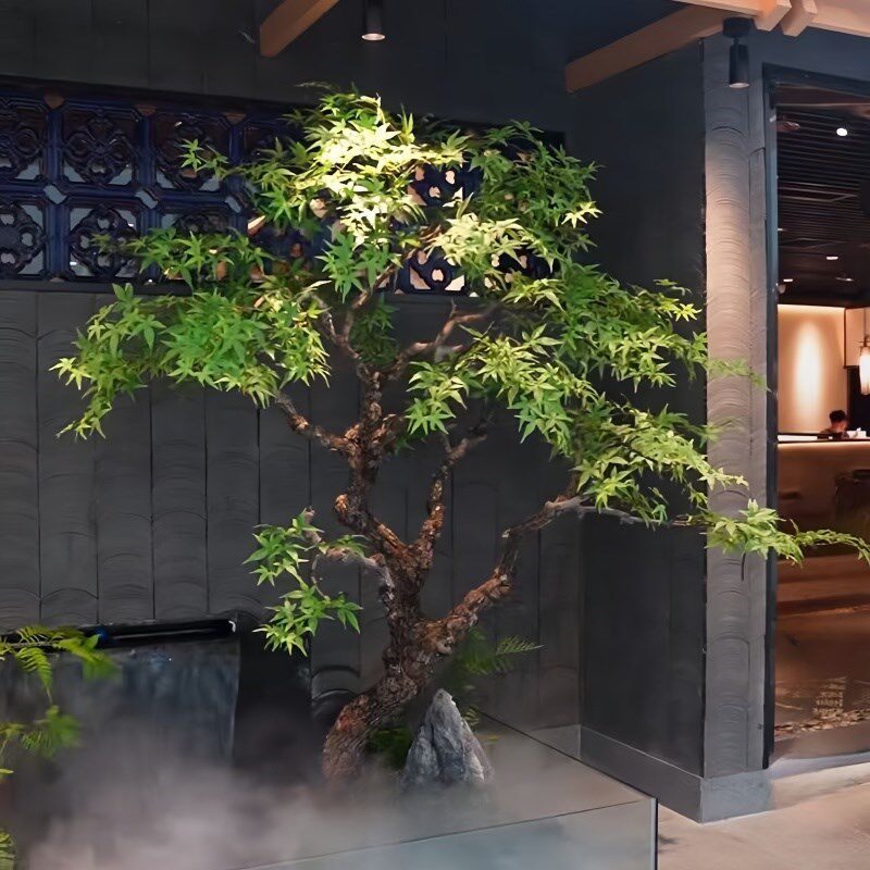 仿真枫树鸡爪槭装饰绿植物大型商场室内造景枯树软装景观茶室套装