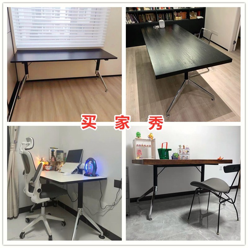 铁艺会议桌腿办公桌脚支架岩板桌腿书桌腿餐桌腿玻璃金属桌脚支架