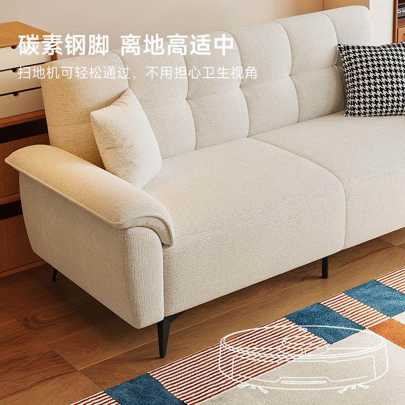 雪尼尔绒黑色现代简约可折叠小户型出租屋客厅服装店多功能沙发床