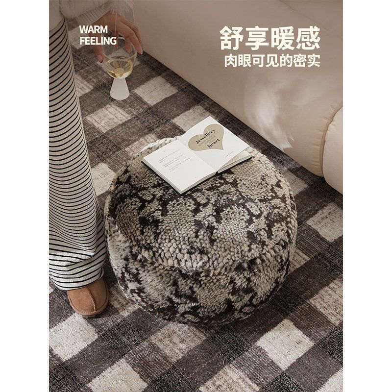 坐墩客厅榻榻米毛绒轻奢坐垫冬季卧室地板上懒人沙发地毯看书坐垫