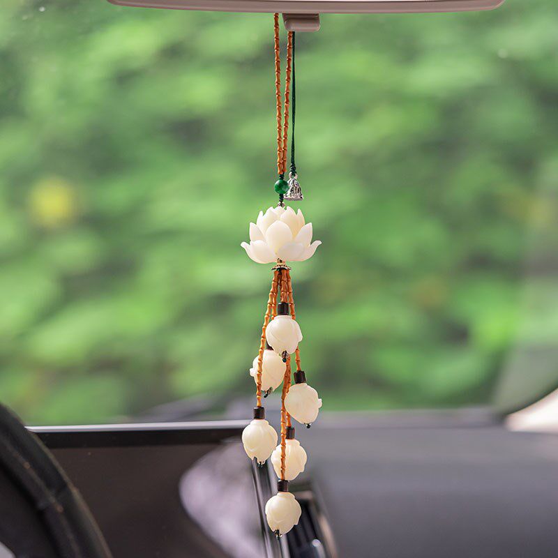 高端菩提荷花玉兰汽车挂件汽车内饰配件汽车挂件男女挂件后视镜