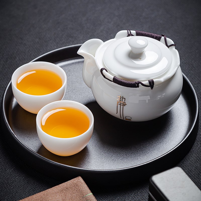 羊脂玉白瓷盖碗功夫茶具单个高档防烫手抓壶家用大号泡茶碗杯带盖