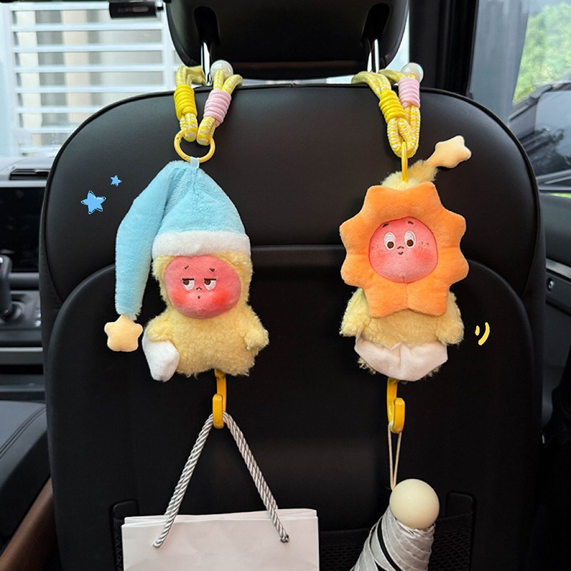 可爱星星人新款车载挂钩汽车椅背挂钩车内前后排多功能挂物勾装饰
