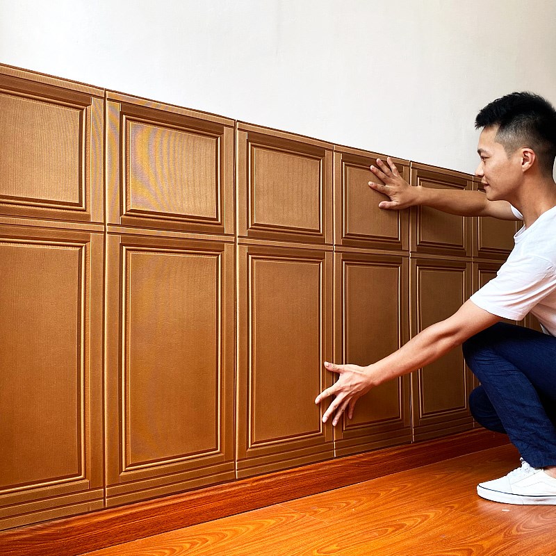 欧式防水3D立体墙贴墙裙贴纸自粘墙纸饭店墙围软包装饰防撞护墙板