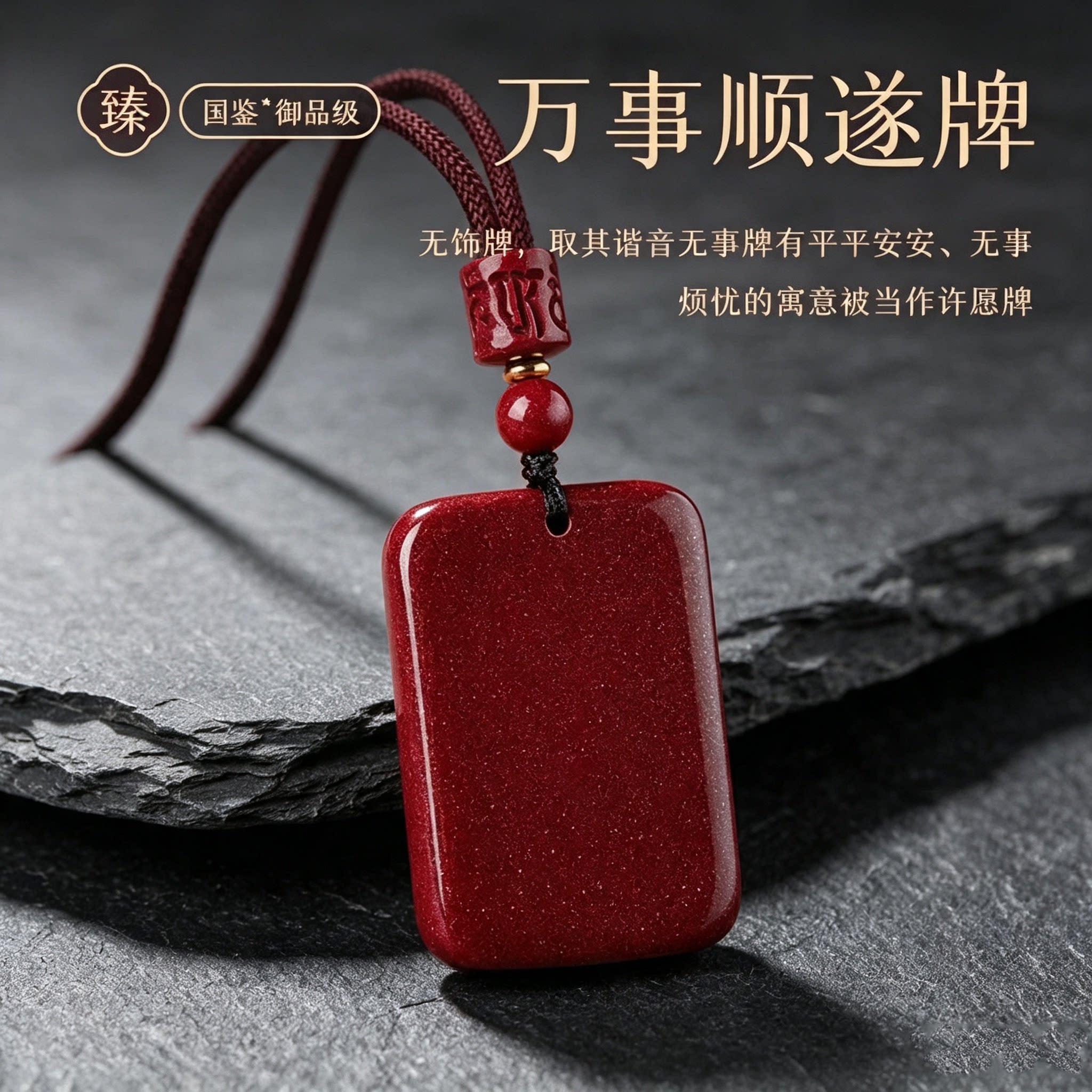 朱砂无事牌吊坠本命年护身转运
